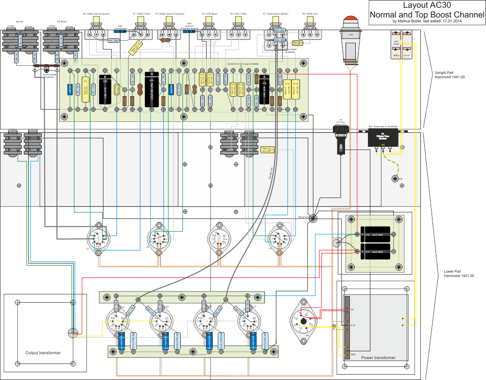 Layout Drawing Diy Amplifier Ac30